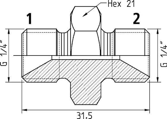 Cejn 19-950-1622  Adapter - 1/4" Male BSPP x 1/4" Male BSPP   Price Per 5