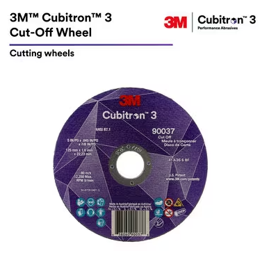 3M Cubitron 3 Cut-Off Wheel, 66199, 36+, T27, 4-1/2 in x 0.045 in x 7/8 in (115mmx1.6mmx22.23mm), ANSI, 10 ea/Case, Trial Pack - 7100317566