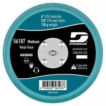 Dynabrade 56107 6" (152 mm) Dia. Non-Vacuum Disc Pad, Vinyl-Face