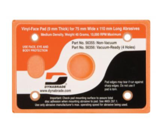 Dynabrade 56355 3" (76 mm) x 4-1/4" (108 mm) Non-Vacuum Dynabug II Pad, Vinyl-Face