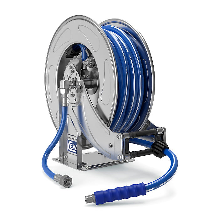 Cejn 19-913-1120 Stainless Steel Hose Reel (AISI 304) - Wash-Down, Water, Compressed Air - 1/2" PVC Food Grade Hose - 65' OAL - 1/2" Female NPT Inlet - 1/2" Male NPT Outlet Price Per 1