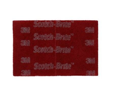 3M Scotch-Brite 7447 PRO Maroon Hand Pad 6" x 9" Aluminum Oxide VFN Grit 20 Pads/box - 0