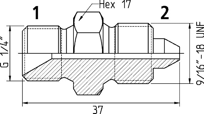 Cejn 19-950-1605 Adapter - 1/4" Male BSPP x 9/16-18 Male UNF Price Per 5 - 0