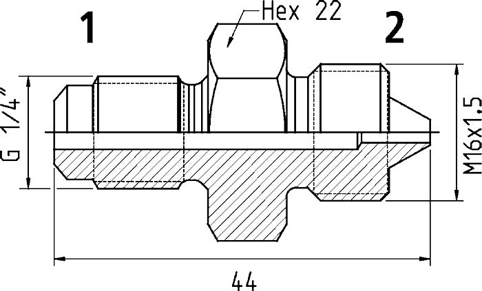 Cejn 19-950-1610 Adapter - 1/4" Male BSPP (CMS) x M16.1.5 Male Price Per 5 - 0