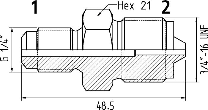 Cejn 19-950-1611 Adapter - 1/4" Male BSPP (CMS) x 3/4-16 Male UNF Price Per 5 - 0