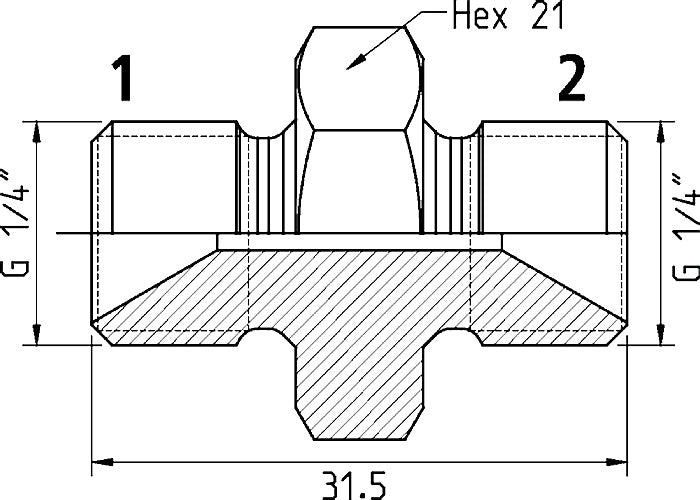 Cejn 19-950-1622  Adapter - 1/4" Male BSPP x 1/4" Male BSPP   Price Per 5