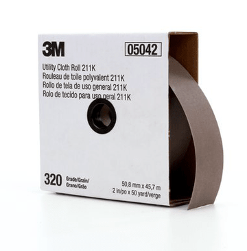 3M 05002 Utility Cloth Roll 211K, 320 J - weight, 1 in x 50 yd, Full - flex - WesTorque