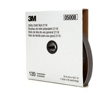 3M 05008 Utility Cloth Roll 211K, 120 J - weight, 1 in x 50 yd, Full - flex - WesTorque