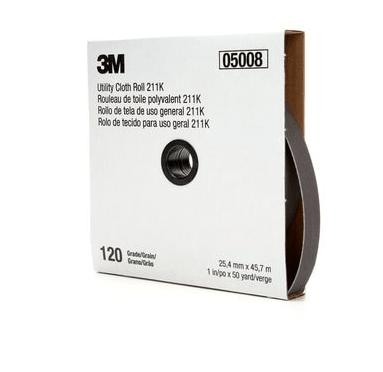 3M 05008 Utility Cloth Roll 211K, 120 J - weight, 1 in x 50 yd, Full - flex - WesTorque