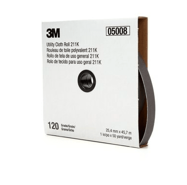 3M 05028 Utility Cloth Roll 211K, 120 J - weight, 1 - 1/2 in x 50 yd, Full - flex - WesTorque