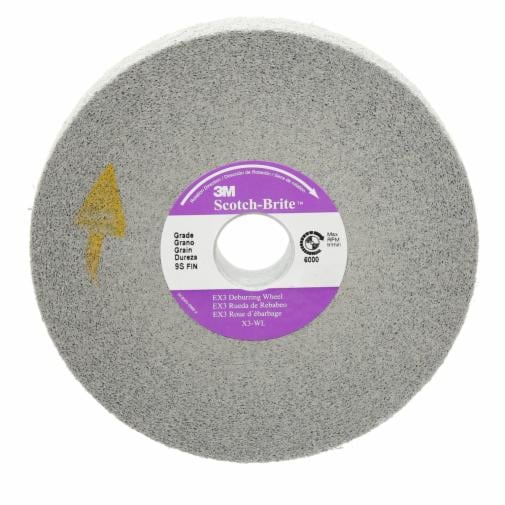 3M 18825 Scotch-Brite EX3 Deburring Wheel, X3-WL, 9S Fine, 6 in x 1 in x 1 in - WesTorque