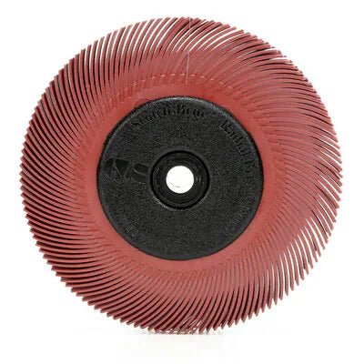 3M 33213 Scotch-Brite Radial Bristle Brush, 6 in x 7/16 in x 1 in 220 with Adapter - 48011332130 - WesTorque