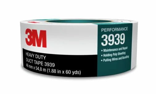 3M 39393 Heavy Duty Duct Tape 3939, Silver, 72 mm x 54.8 m, 9.0 mil, 12 Roll/Case - 21200855627 - WesTorque