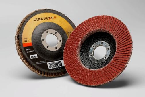 3M 55605 Cubitron II Flap Disc 967A, 40+, T27, 4-1/2 in x 7/8 in - 51141556055 - WesTorque