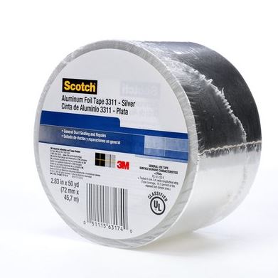 3M 63174 Scotch Foil Tape 3311, Silver, 2.83 in x 50 yd, Price Per 1 Roll - WesTorque