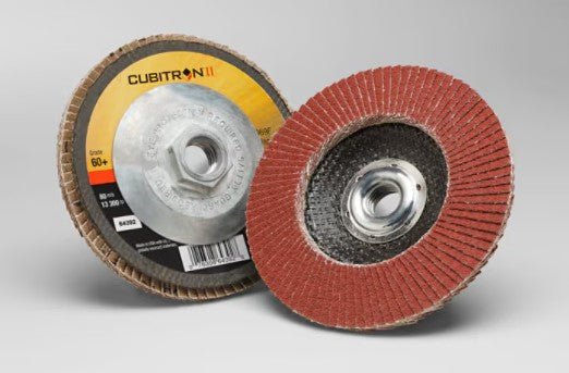 3M 64389 Cubitron II Flap Disc 969F, 60+, T29, 4 in x 5/8 in, 10 ea/Case - WesTorque
