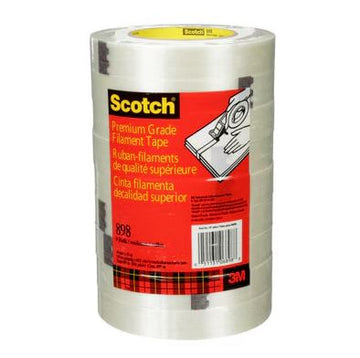 3M 06898 Scotch Filament Tape 898, Clear, 24 mm x 55 m, 6.6 mil - 0