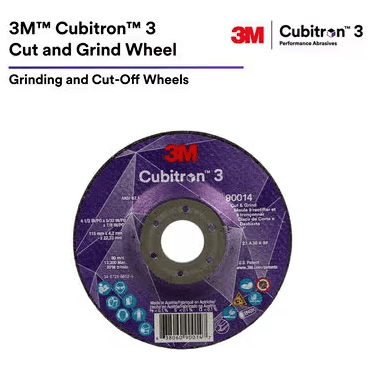 3M Cube 3 Cut & Grind Wheel 66200 36+ T - 27 6 inx5/32 inx5/8 in - 11 150mmx4.2mm ANSI Trial Pk 7100316747 - WesTorque