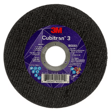3M Cube 3 Cut - Off Wheel 9051 60 T1 4 - 1/2 inx0.04 inx7/8 in 115x1x22.23mm ANSI 25/Pk 50 ea/Cs 7100304307 - WesTorque