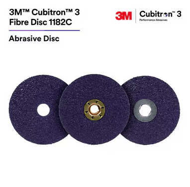 3M Cubitron 3 Fibre Disc 1182C, 36+, 4 - 1/2 in x 7/8 in, Die 450E, 10 ea/Case - 7100320166 - WesTorque