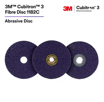 3M Cubitron 3 Fibre Disc 1182C, 36+, 4 - 1/2 in x 7/8 in, Die 450E, 10 ea/Case - 7100320166 - WesTorque