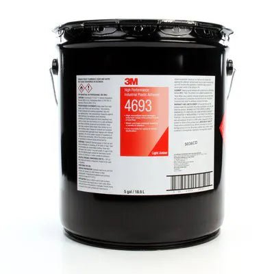 3M High Performance Industrial Plastic Adhesive 4693, Light Amber, 5 Gallon Drum (Pail) - WesTorque