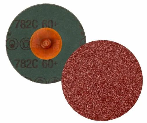 3M Roloc Fibre Disc 782C, 60+, TR, 2 in, Die R200P, 50/Carton - 76308896706 - WesTorque