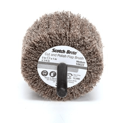 3M Scotch-Brite Cut and Polish Flap Brush, 2 in x 1 in x 1/4 in A MED - 7000121151 - WesTorque