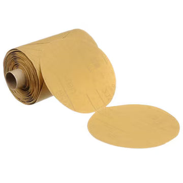 3M 49910 Stikit Gold Paper Disc Roll 216U P100 A-weight 5 inxNH Die 500X 125 Discs/Roll 10 Rolls/Cs