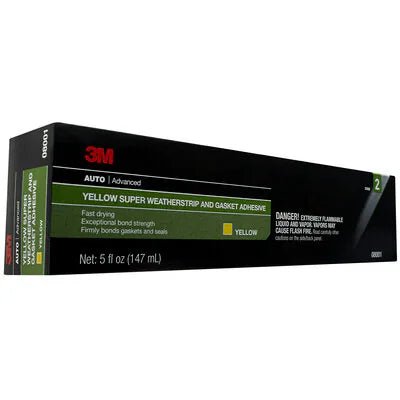 3M Super Weatherstrip and Gasket Adhesive, 08001, Yellow, 5 oz Tube, 6 per case - WesTorque