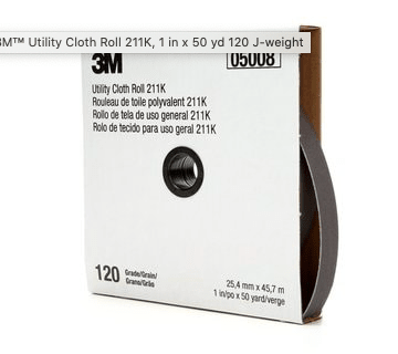3M Utility Cloth Roll 211K, 120 J-weight, 2 in x 50 yd, Full-flex - 51144050482 - WesTorque