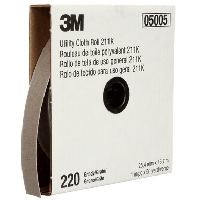 3M Utility Cloth Roll 211K, 220 J-weight, 2 in x 50 yd - 51144050451 - WesTorque