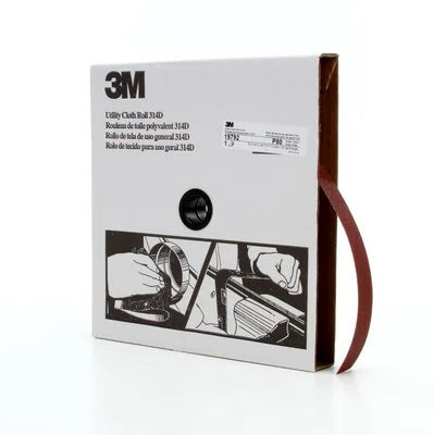 3M 19792 Utility Cloth Roll 314D, P80 J-weight, 1 in x 50 yd - 7000118514