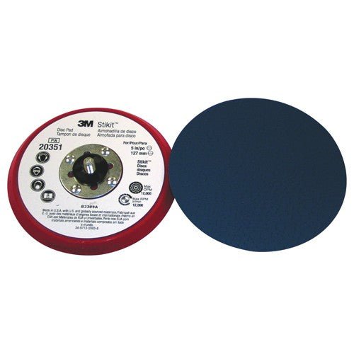 3M Xtract Low Profile Back-up Pad 20356 6 in x 3/8 in x 5/16 in-24 External 52 Holes Red Foam - WesTorque