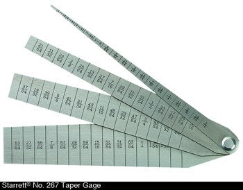 Starrett 269A Taper Gage- .100-.500" Range- 8 Leaves 51290