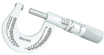 Starrett 577XP Outside Micrometer With Rounded Anvil 66443