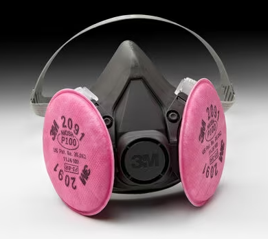 3M Half Facepiece Respirator 6391/07003AAD Lg w/3M Pticulate Filters 2091/07000AAD P100