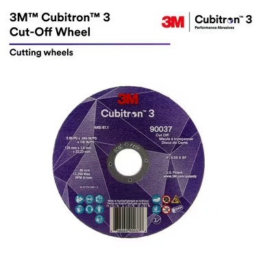 3M Cube 3 Cut-Off Wheel 66199 36+ T27 4-1/2 inx0.045 inx7/8 in 115mmx1.6mmx22.23mm ANSI Trial Pk 7100317566
