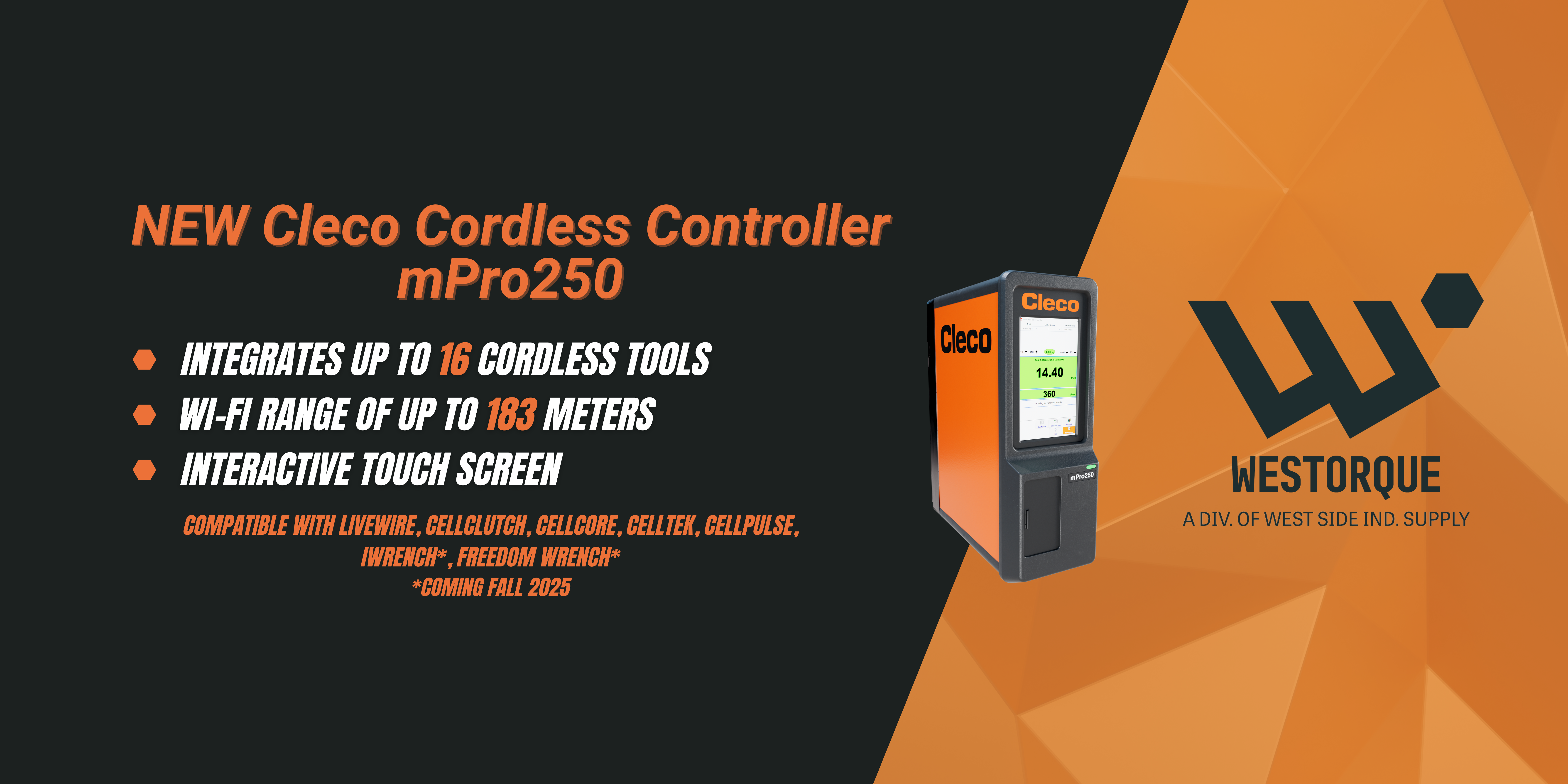 Cleco cordless controller mpro250 banner wt 3