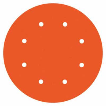 Dynabrade 79690 8" (203mm) 220 Grit, Extreme Orange Hook & Loop Disc w/8 Vac Holes