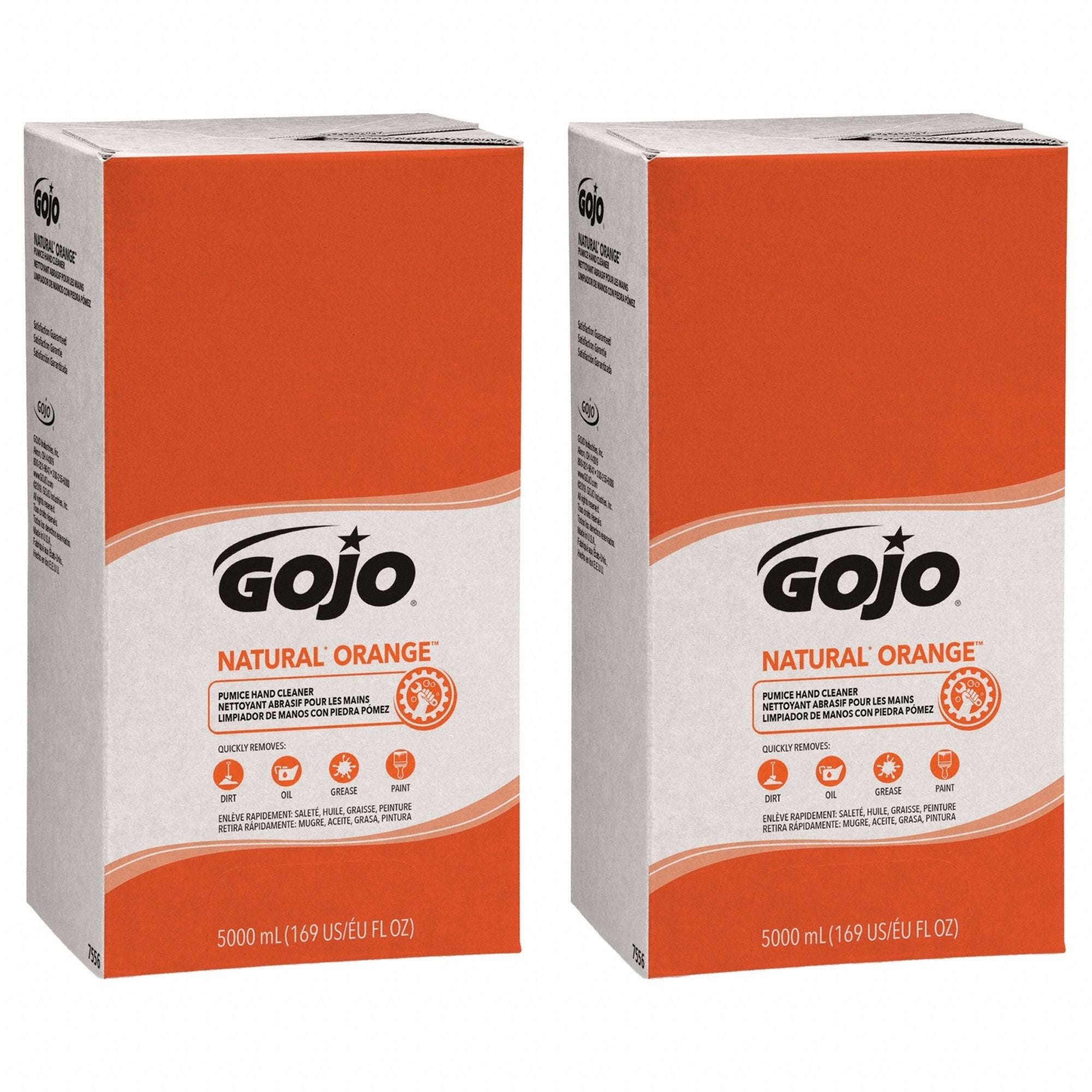 GOJO 7556-02 5000ml Refill White Natural Orange Citrus Scented Hand Cleaner 2/pk