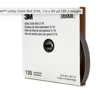 3M Utility Cloth Roll 211K, 120 J-weight, 2 in x 50 yd, Full-flex - 51144050482