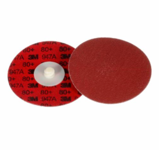 3M Cubitron II Roloc Durable Edge Disc 947A, 80+, X-weight, TR, Maroon, 3 in, Die R300V, 50/Carton - 51141542577