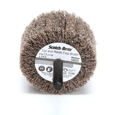 3M Scotch-Brite Cut and Polish Flap Brush, 2 in x 1 in x 1/4 in A MED - 7000121151
