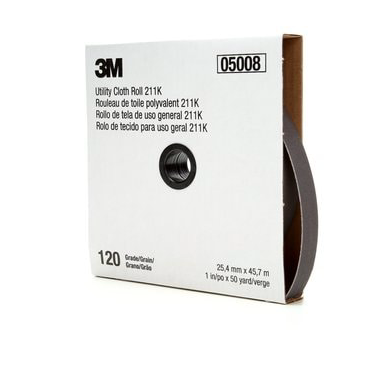 3M 05028 Utility Cloth Roll 211K, 120 J-weight, 1-1/2 in x 50 yd, Full-flex