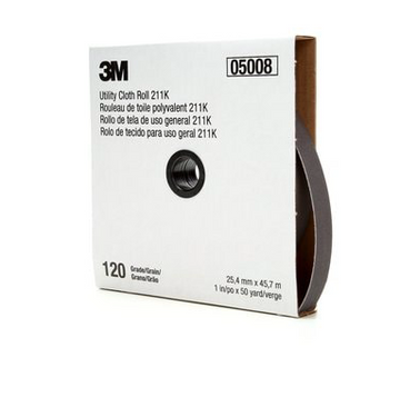 3M 05028 Utility Cloth Roll 211K, 120 J-weight, 1-1/2 in x 50 yd, Full-flex