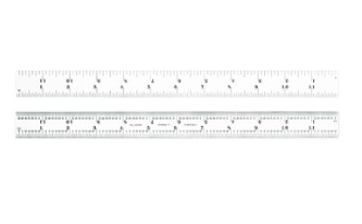 Starrett 1604R-12 Stainless Steel Rule- 12"- 4R Grads 53211
