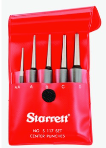 Starrett S248PC Drive Pin Punch Set- 5 Punches 51186