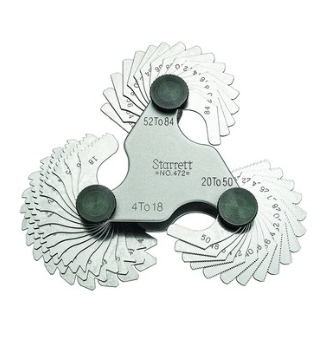 Starrett 472 Screw Pitch Gage- 4-84 Tpi- 51 Leaves 52484