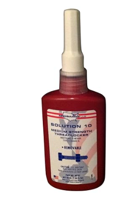 MRO 40101 Solution 10 Medium Strength Blue Anaerobic Liquid State Threadlocker in Bottle, 50ml Capacity